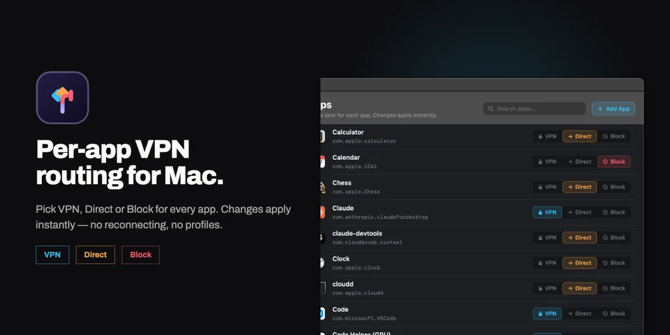 Applanes VPN Split Tunneling screenshot 2