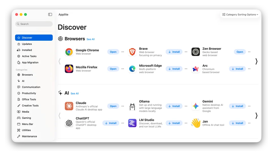 Applite screenshot 2