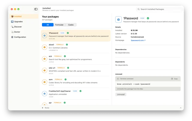 BrewUI screenshot 1