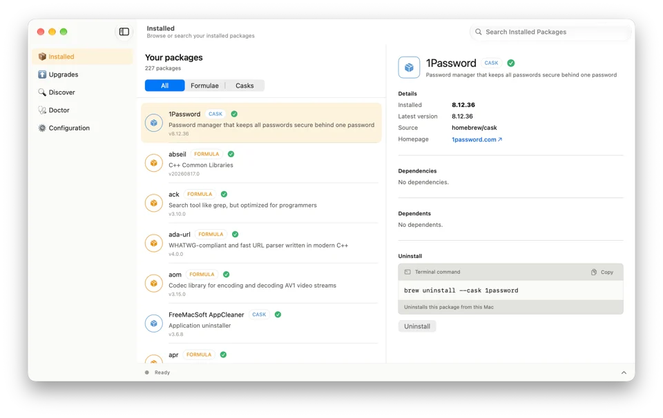 BrewUI screenshot 2