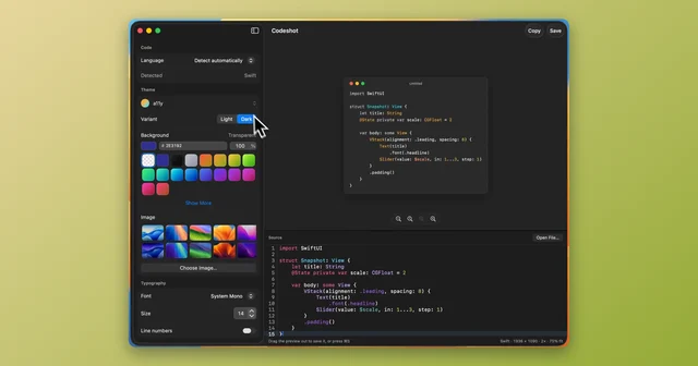 Codeshot screenshot