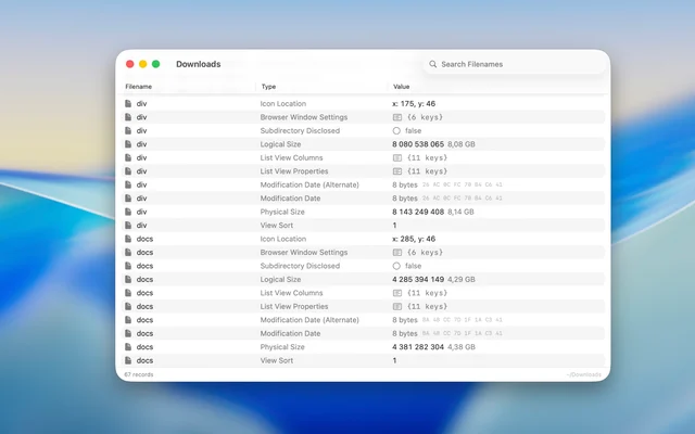 DS_Store Inspector screenshot
