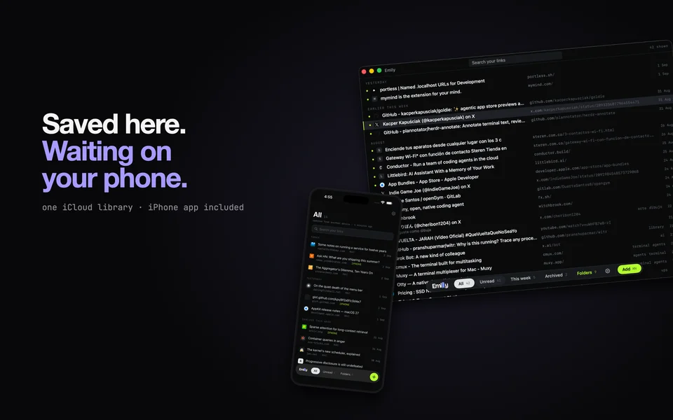 Emily: minimal bookmark saver screenshot 6