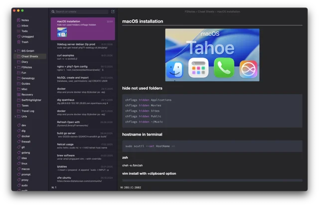 FSNotes screenshot