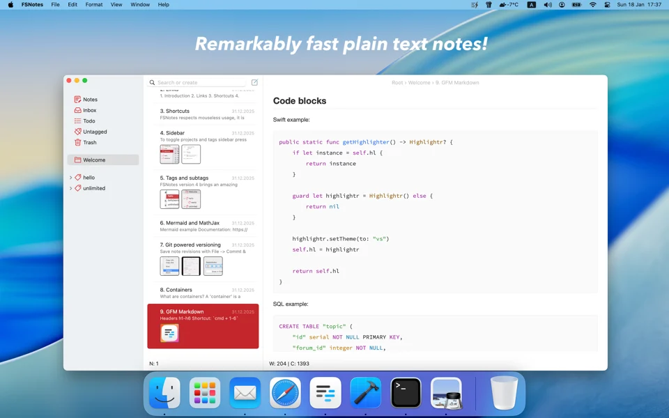 FSNotes screenshot 2