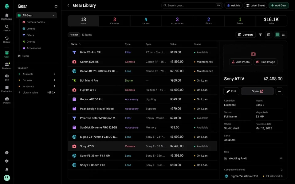 GearDex screenshot 2