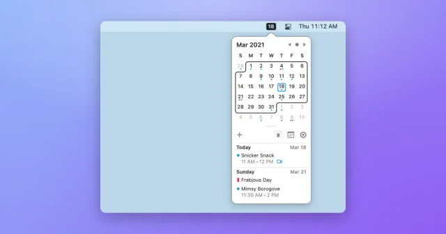 Itsycal screenshot 1