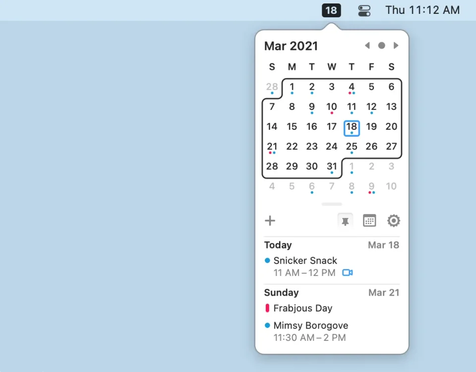 Itsycal screenshot 2