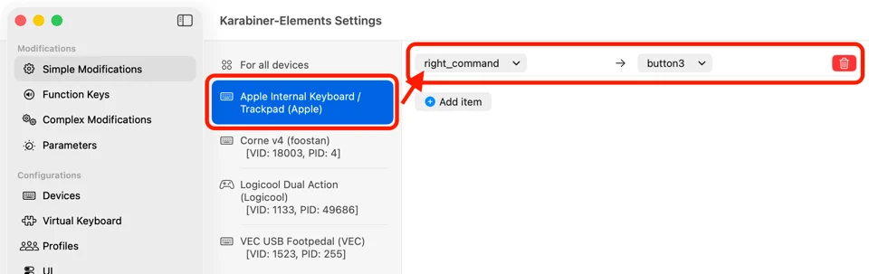 Karabiner-Elements screenshot 2