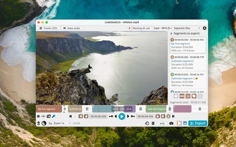 LosslessCut screenshot 3