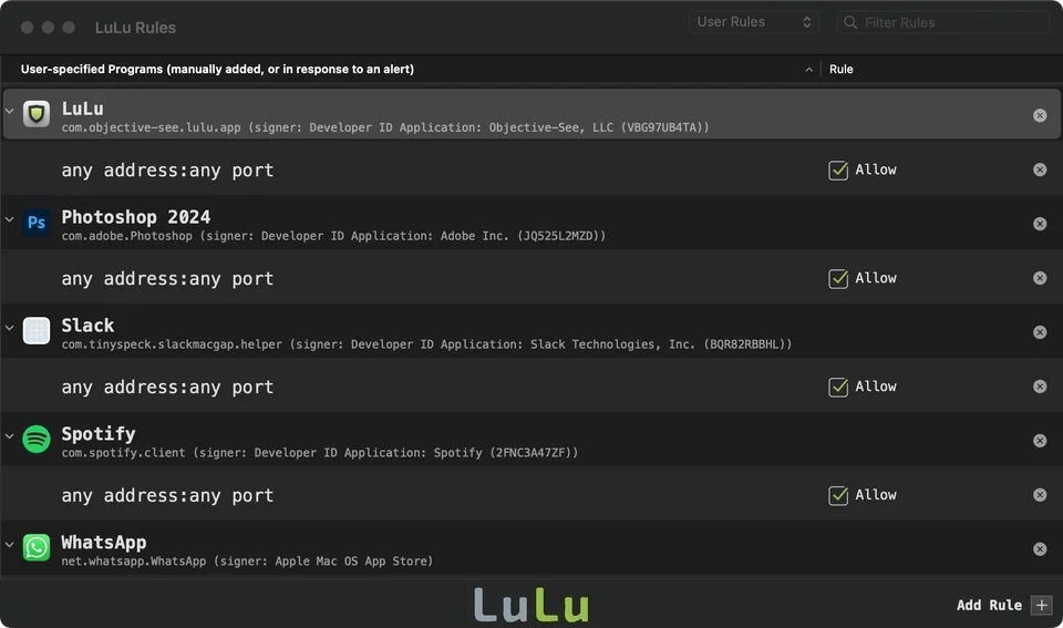 LuLu screenshot 2