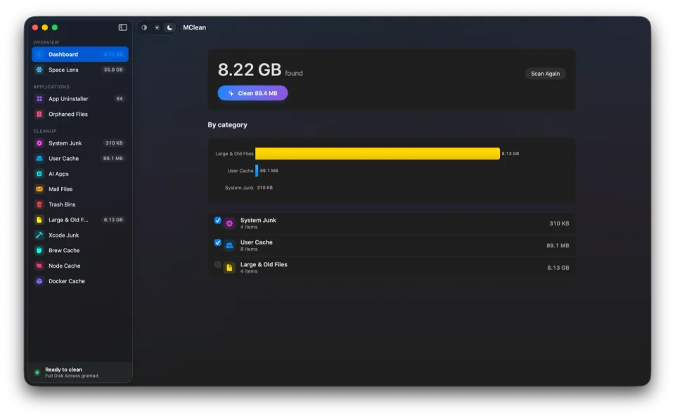 MClean screenshot 2
