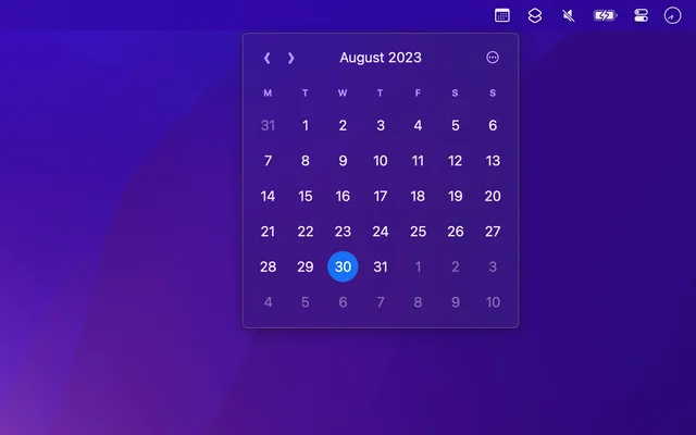 Menu Bar Calendar screenshot