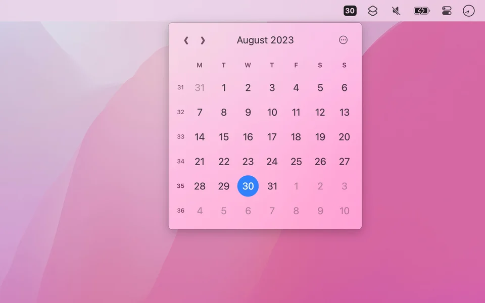 Menu Bar Calendar screenshot 2