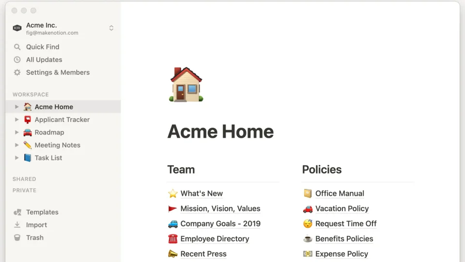 Notion screenshot 3