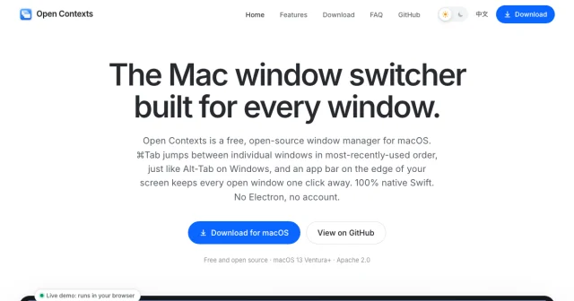 Open Contexts screenshot