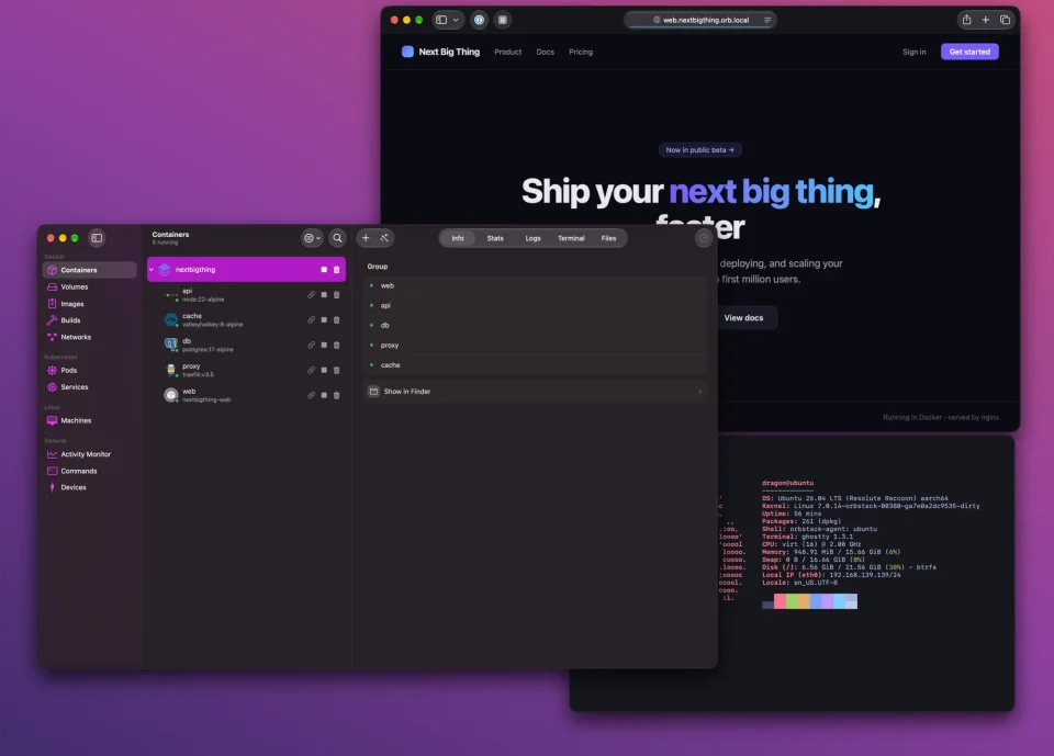 OrbStack screenshot 2