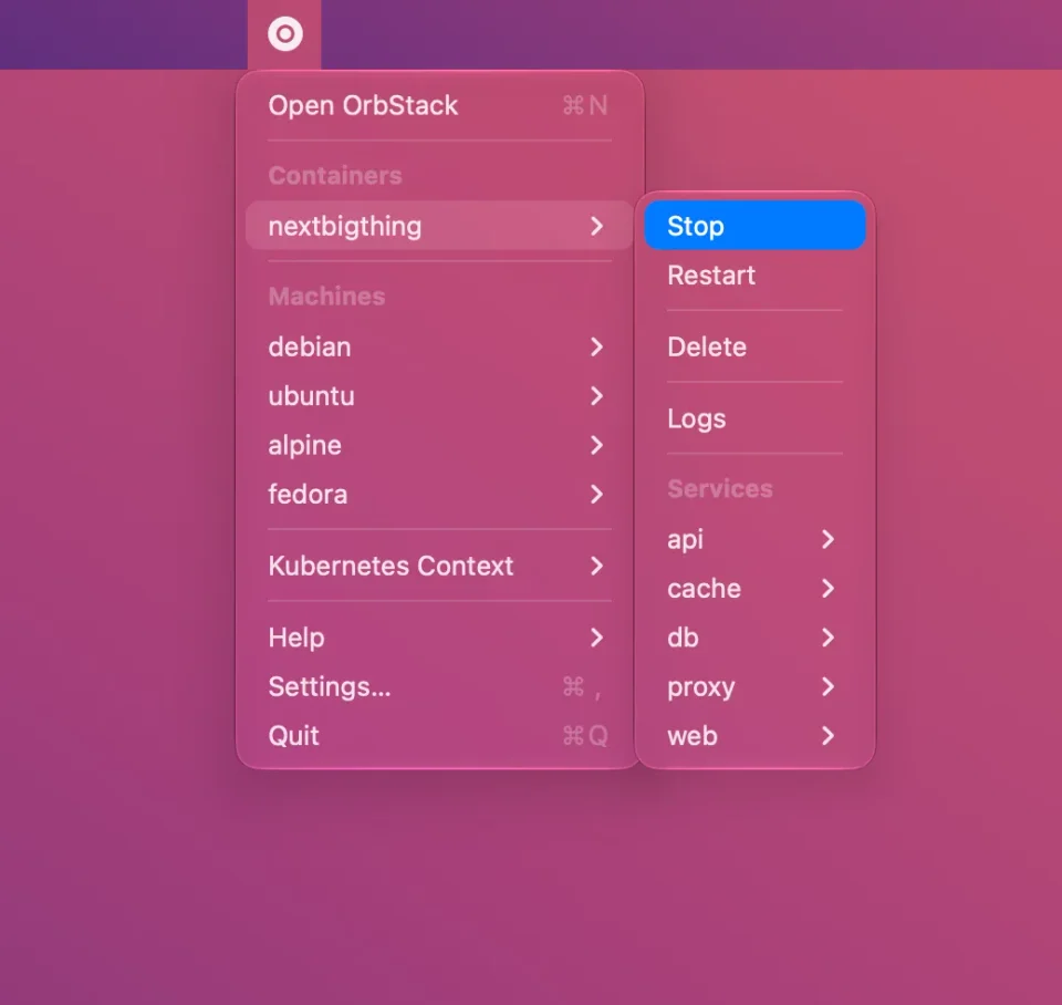 OrbStack screenshot 4