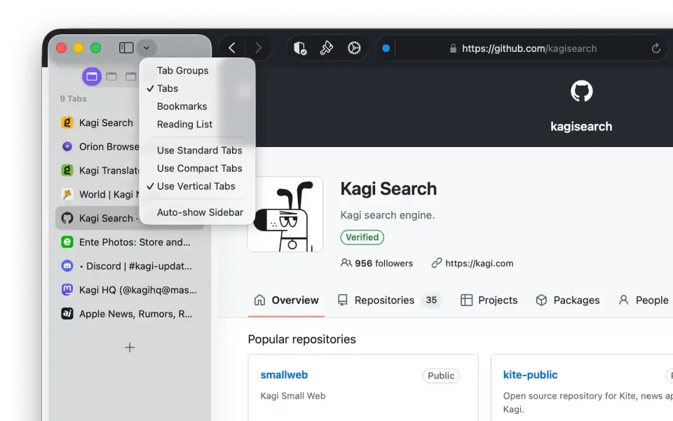 Orion Browser screenshot 2