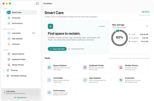 PureMac screenshot