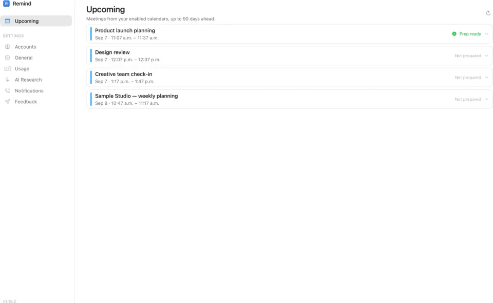 Remind screenshot 2