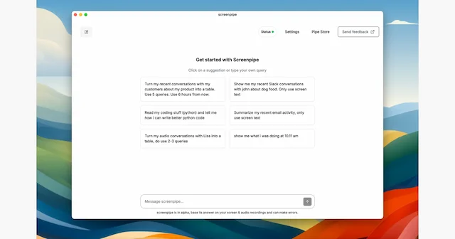 screenpipe screenshot