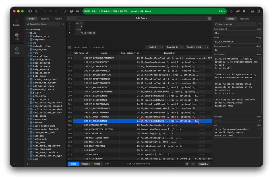 TablePlus screenshot 6