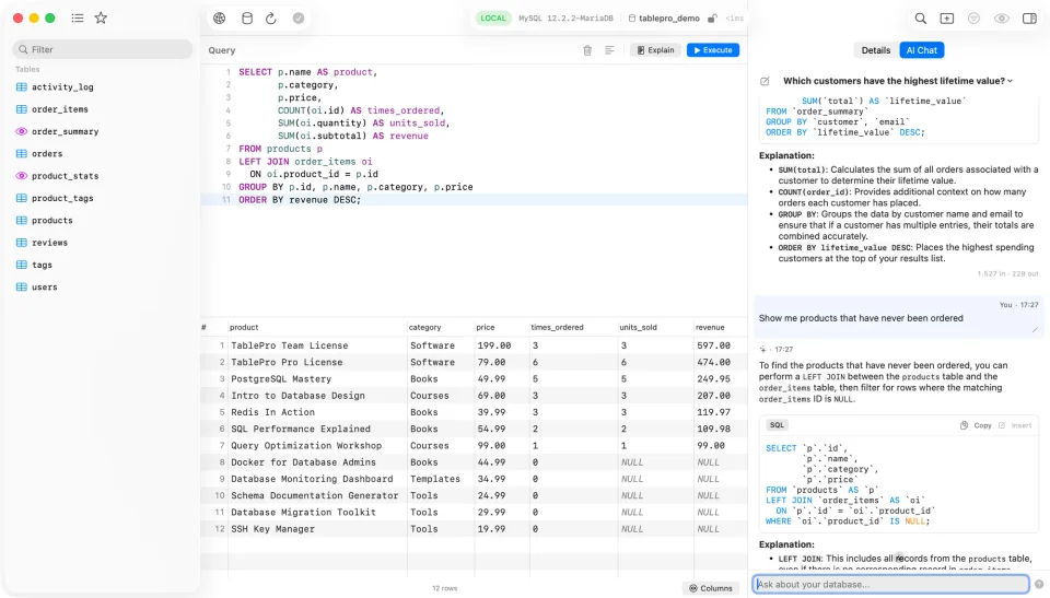 TablePro screenshot 4