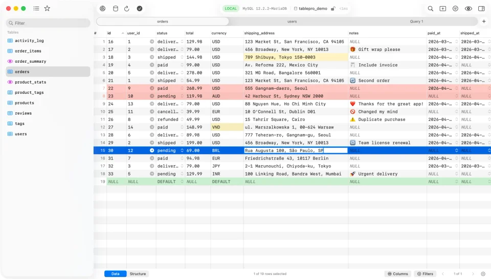 TablePro screenshot 2
