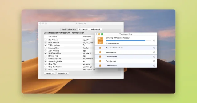 The Unarchiver screenshot 1