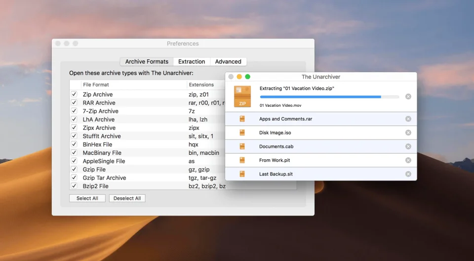 The Unarchiver screenshot 2