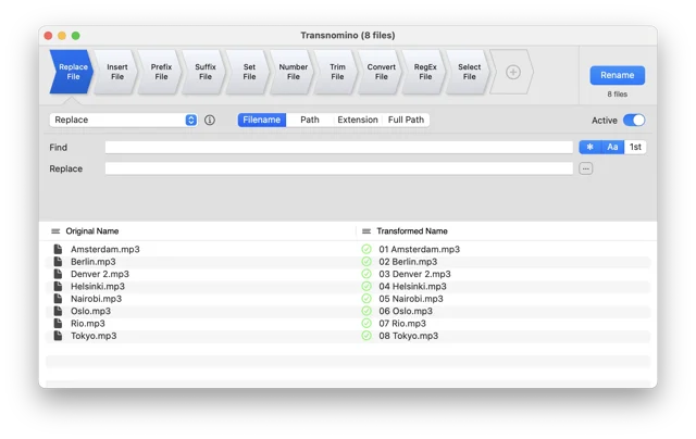 Transnomino screenshot