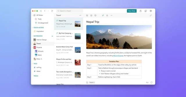 UpNote screenshot