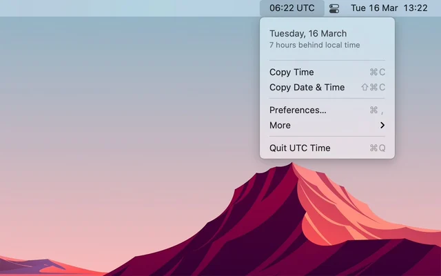 UTC Time screenshot