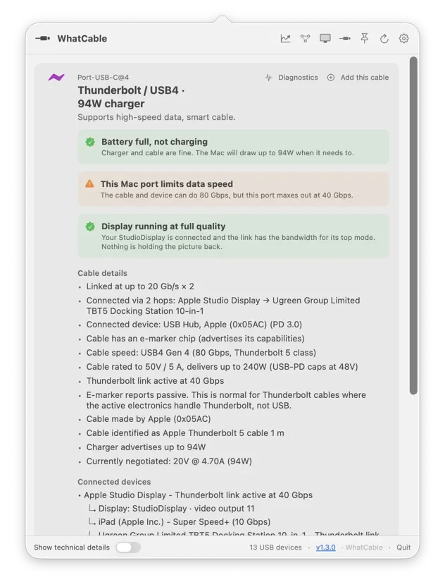 WhatCable screenshot 1