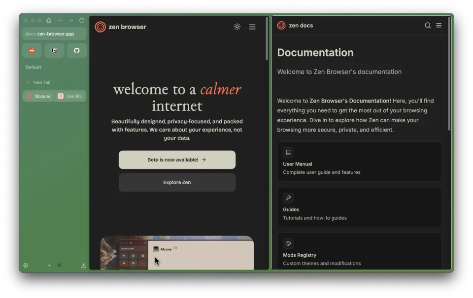 Zen Browser screenshot 3
