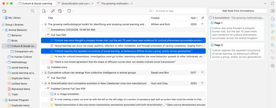 Zotero screenshot 3
